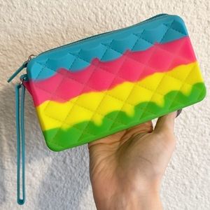 American Jewel Gunmy Bag Whimsical Clutch Wristlet Rainbow Retro Y2K
